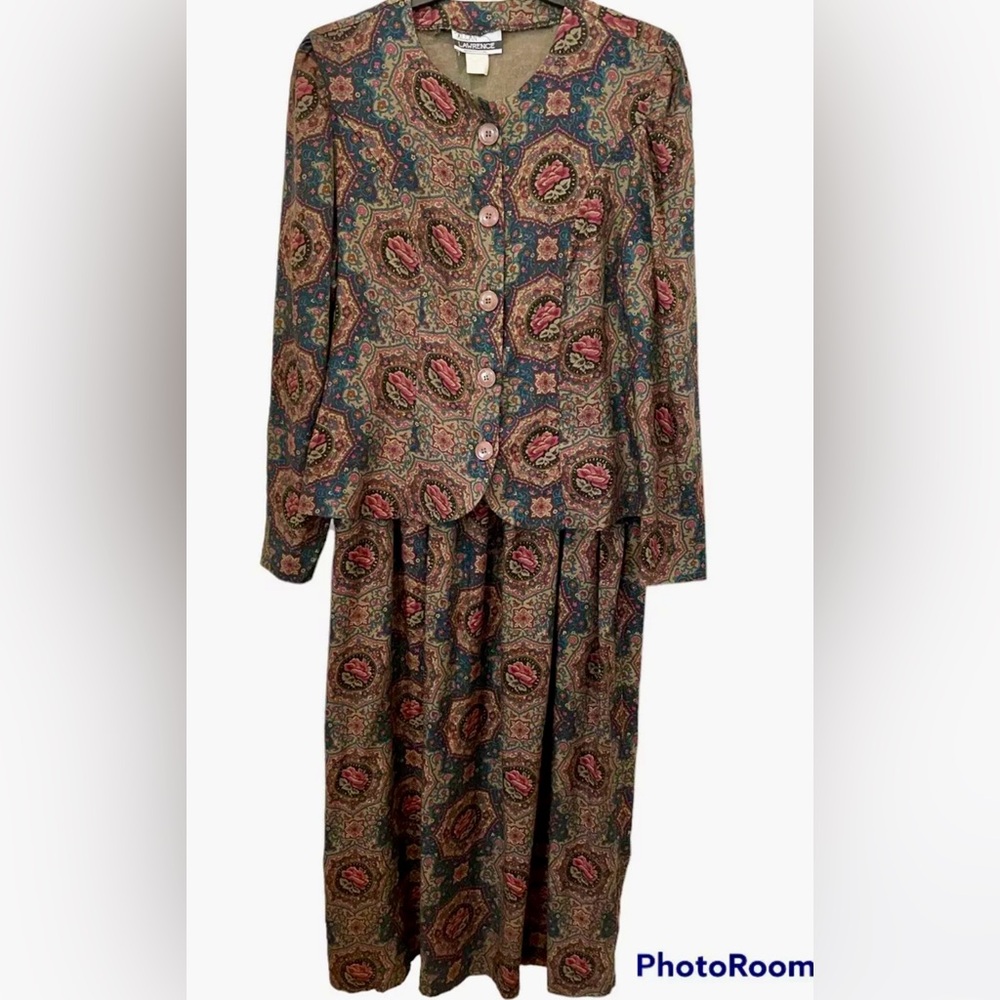 Vintage Allan Lawrence 2 Piece Dress Women’s Size 10